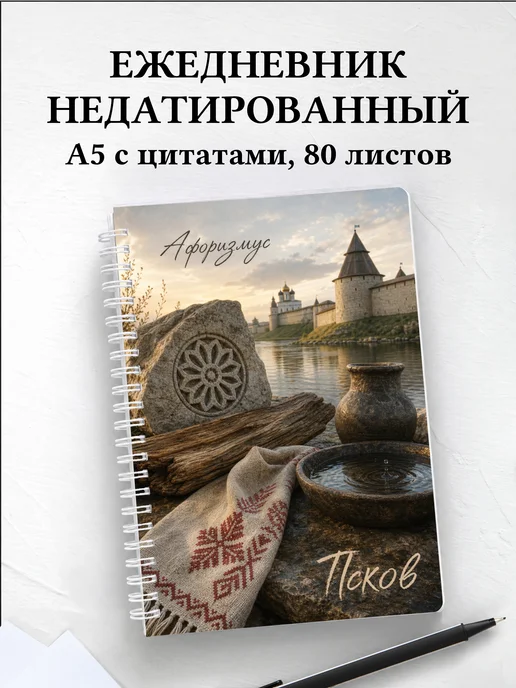 Ежедневник недатированный Псков с мотивирующими цитатами