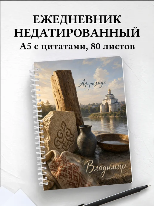 Ежедневник недатированный Владимир с мотивирующими цитатами