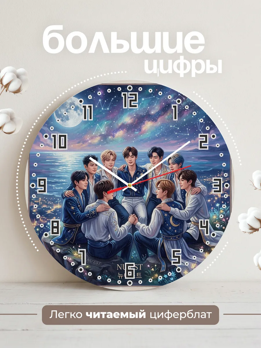 Часы настенные "Группа NU'EST" — фото 4