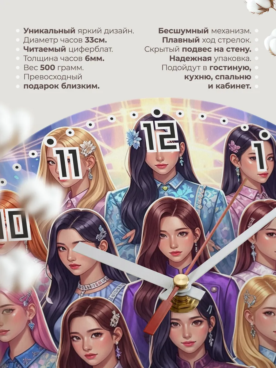 Часы настенные "Группа IZ*ONE" — фото 3
