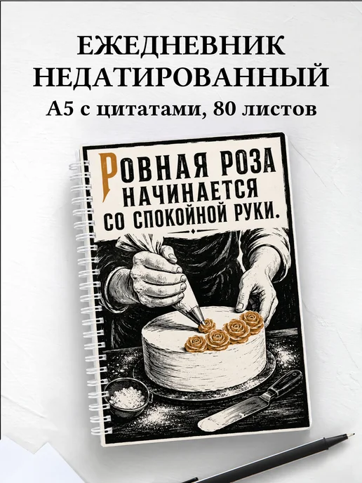 Ежедневник недатированный кондитера с мотивирующими цитатами