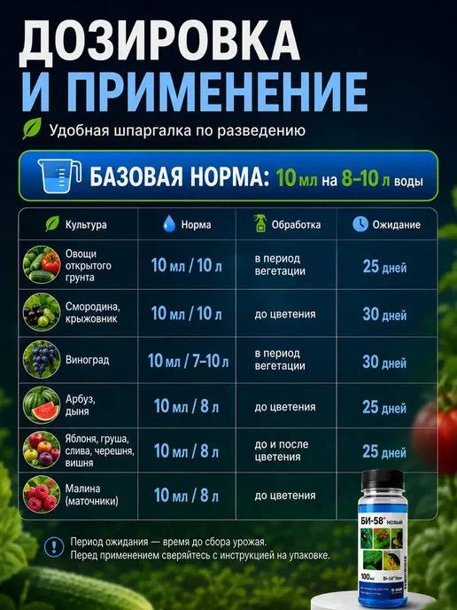 БИ-58 Средство от тли отрава от колорадского жука, вариант, фото 4