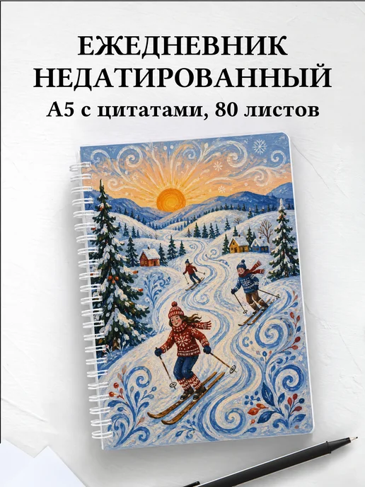 Ежедневник недатированный Горные лыжи