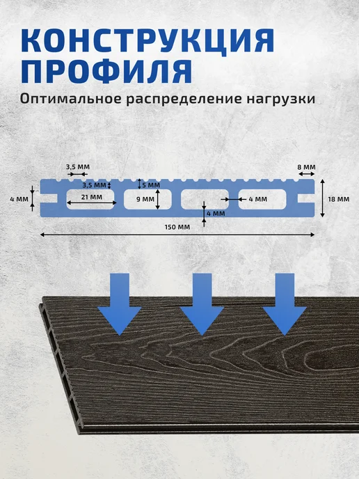 Террасная доска двухсторонняя 1,5м Дуб 2 шт, 1 м, 4 шт, венге, фото 7