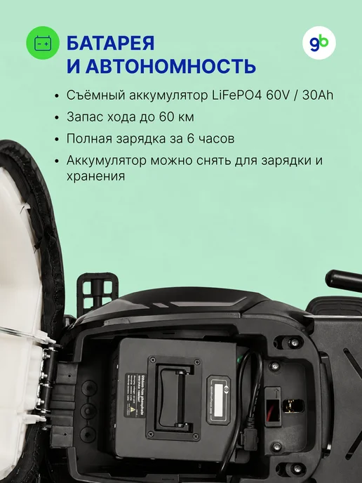 Электровелосипед Minako TITAN 2.0 2025 60V 30Ah (железо-фосфатная АКБ), 1500 Вт, черный, фото 2