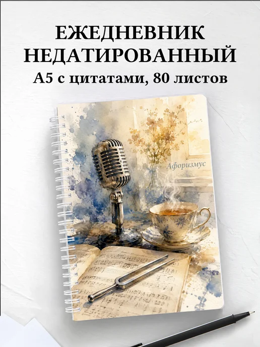 Ежедневник недатированный Вокал с мотивирующими цитатами
