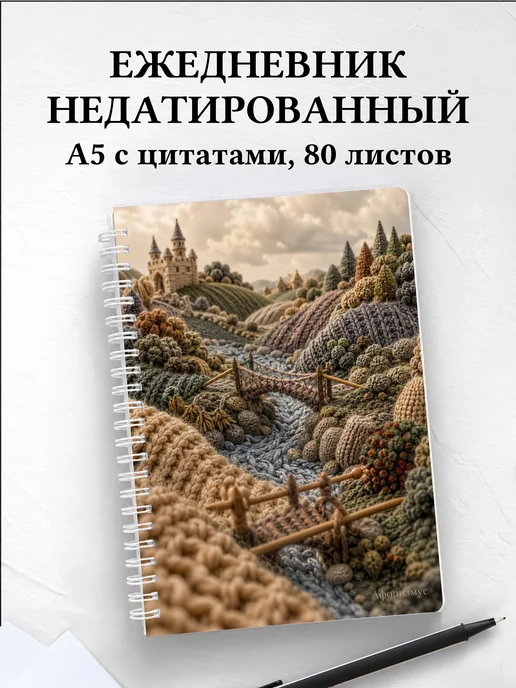 Ежедневник недатированный Вязание с мотивирующими цитатами