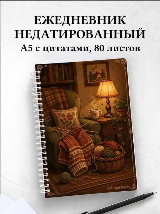 Ежедневник недатированный Вязание с мотивирующими цитатами