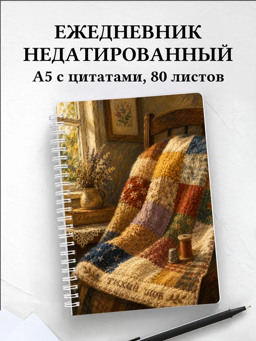 Ежедневник недатированный Пэчворк с мотивирующими цитатами