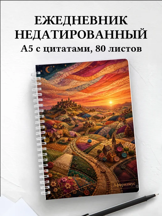 Ежедневник недатированный Пэчворк с мотивирующими цитатами