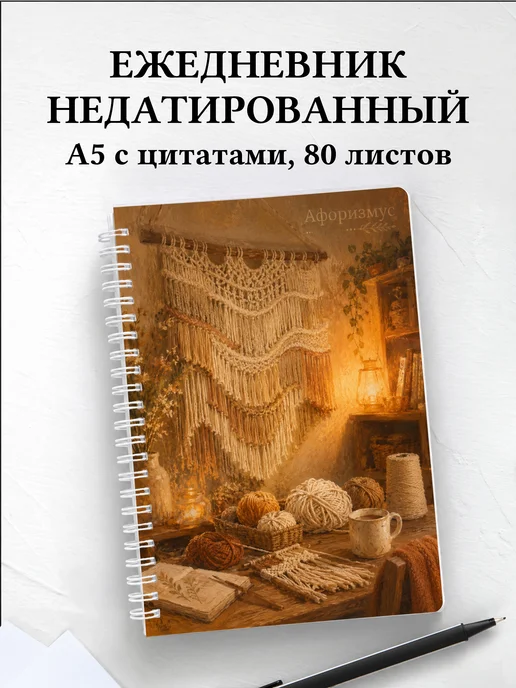 Ежедневник недатированный Макраме с мотивирующими цитатами