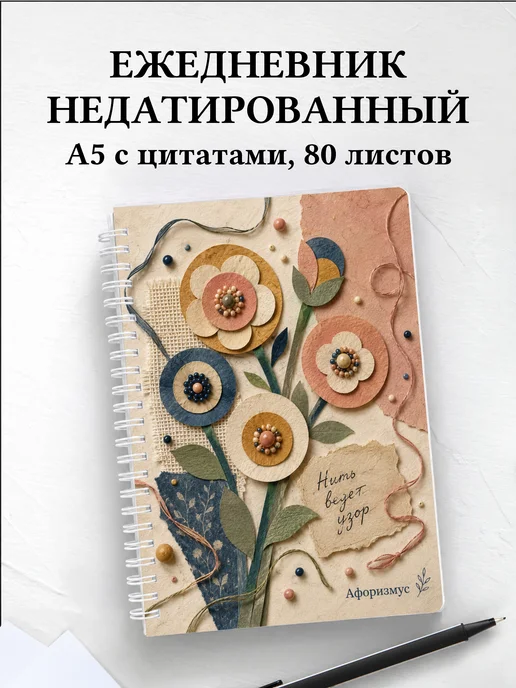 Ежедневник недатированный Бисер с мотивирующими цитатами