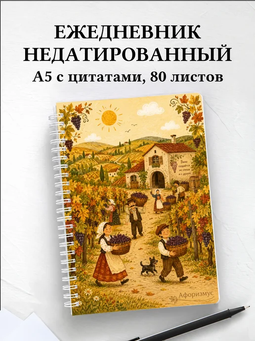 Ежедневник недатированный Виноделие с мотивирующими цитатами