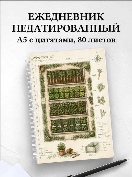 Ежедневник недатированный садовода с мотивирующими цитатами