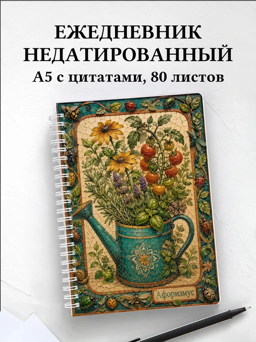 Ежедневник недатированный садовода с мотивирующими цитатами