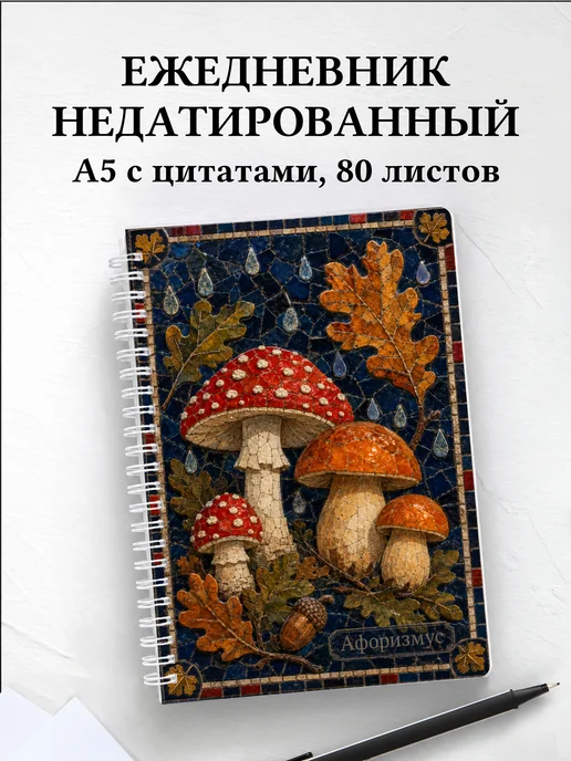 Ежедневник недатированный грибника с мотивирующими цитатами