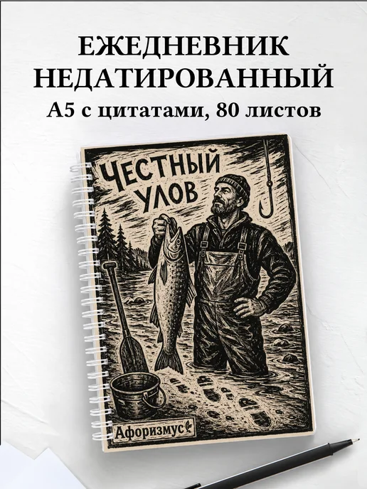 Ежедневник недатированный рыбака с мотивирующими цитатами