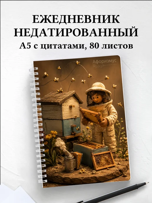 Ежедневник недатированный пчеловода с мотивирующими цитатами