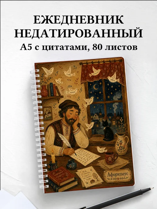 Ежедневник недатированный поэта с мотивирующими цитатами