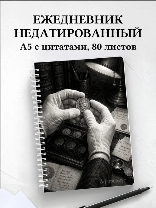 Ежедневник недатированный Монеты с мотивирующими цитатами
