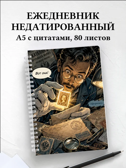Ежедневник недатированный Марки с мотивирующими цитатами