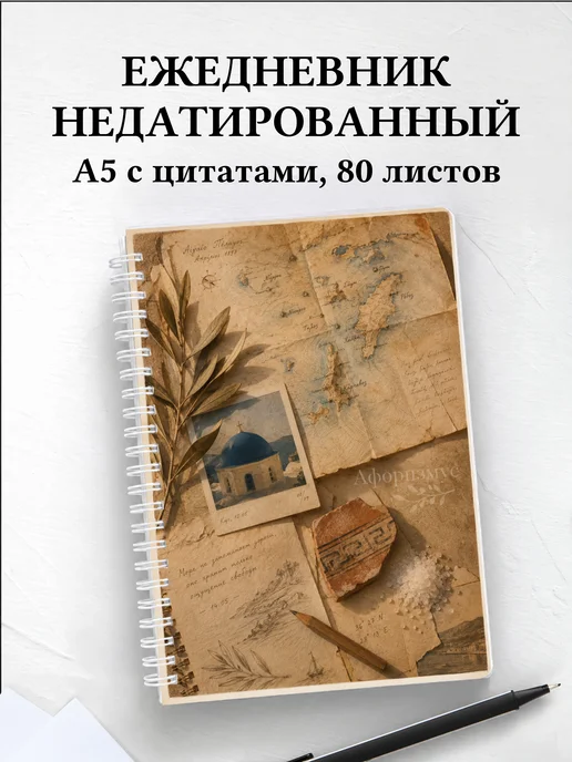 Ежедневник недатированный Греция с мотивирующими цитатами
