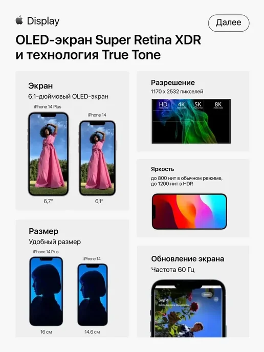 Смартфон Apple iPhone 14 256 ГБ, красный, фото 8