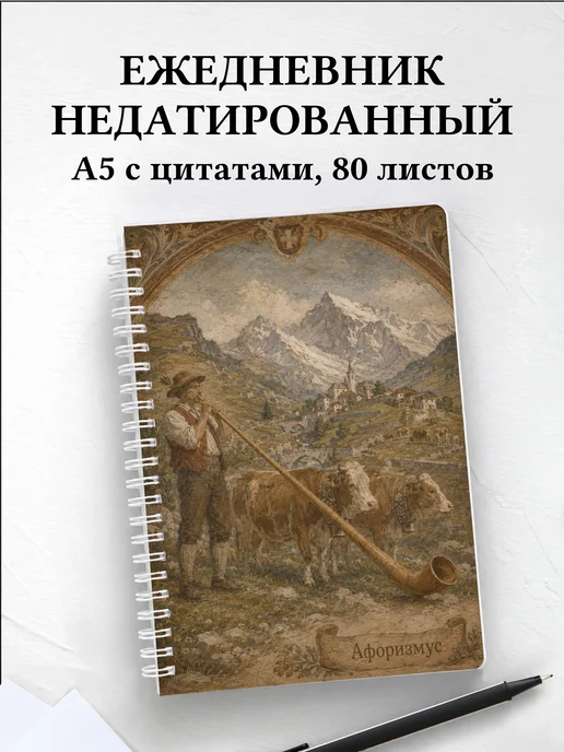 Ежедневник недатированный Швейцария с мотивирующими цитатами