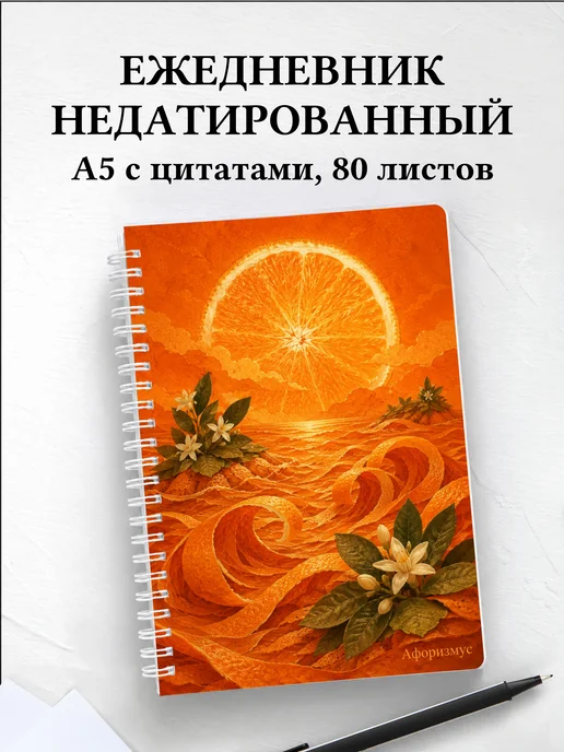 Ежедневник недатированный Апельсин с мотивирующими цитатами