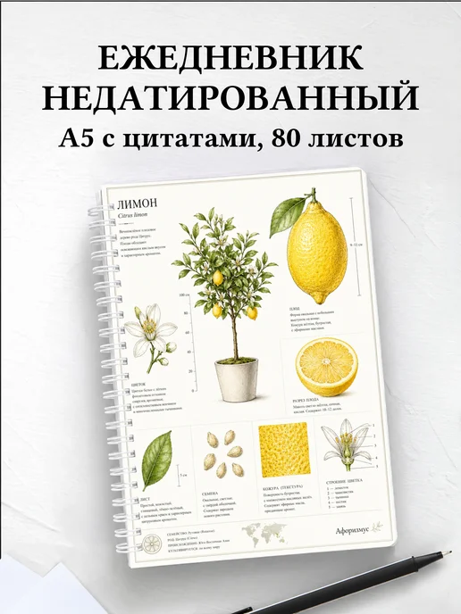 Ежедневник недатированный Лимон с мотивирующими цитатами