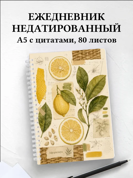 Ежедневник недатированный Лимон с мотивирующими цитатами