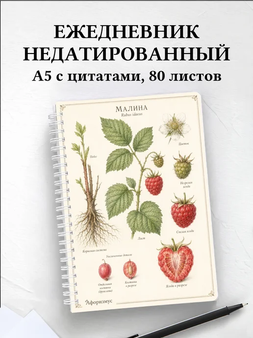 Ежедневник недатированный Малина с мотивирующими цитатами