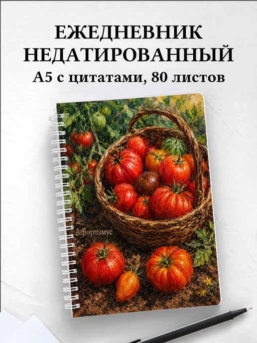 Ежедневник недатированный Помидор с мотивирующими цитатами