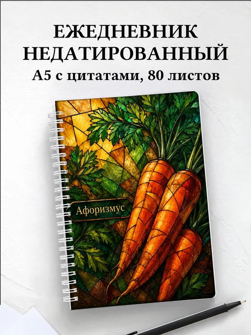 Ежедневник недатированный Морковь с мотивирующими цитатами