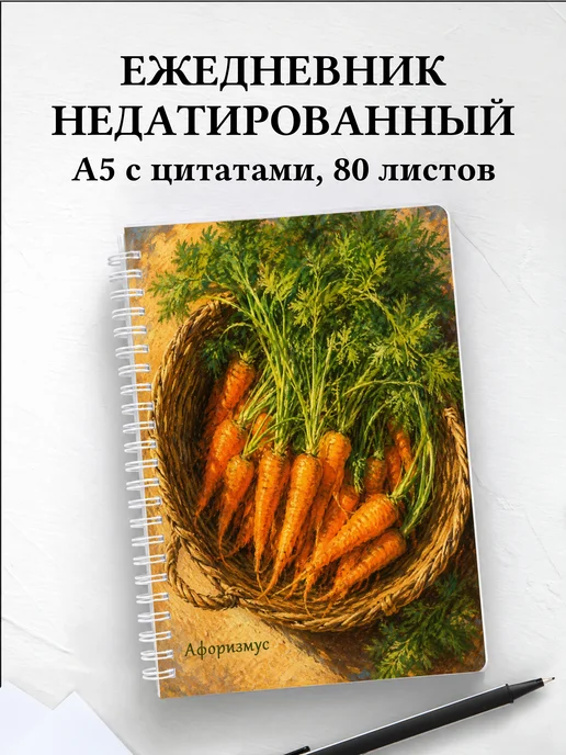 Ежедневник недатированный Морковь с мотивирующими цитатами