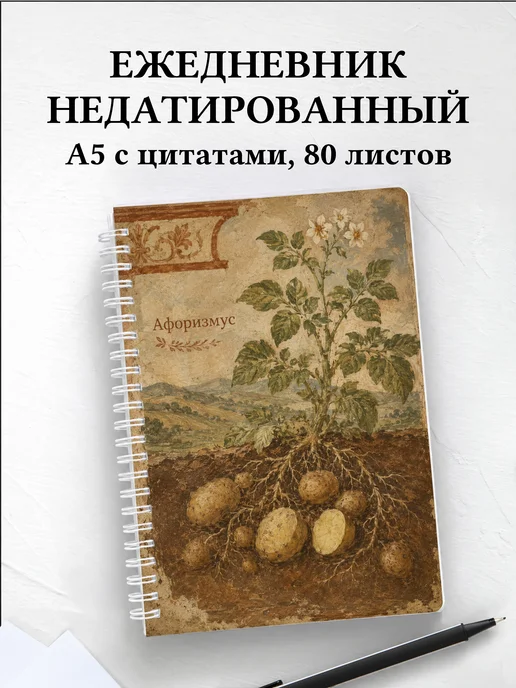 Ежедневник недатированный Картофель с мотивирующими цитатами