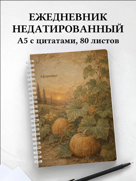 Ежедневник недатированный Тыква с мотивирующими цитатами