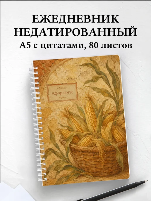 Ежедневник недатированный Кукуруза с мотивирующими цитатами