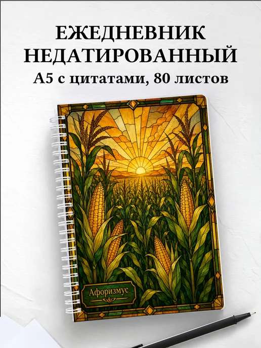 Ежедневник недатированный Кукуруза с мотивирующими цитатами