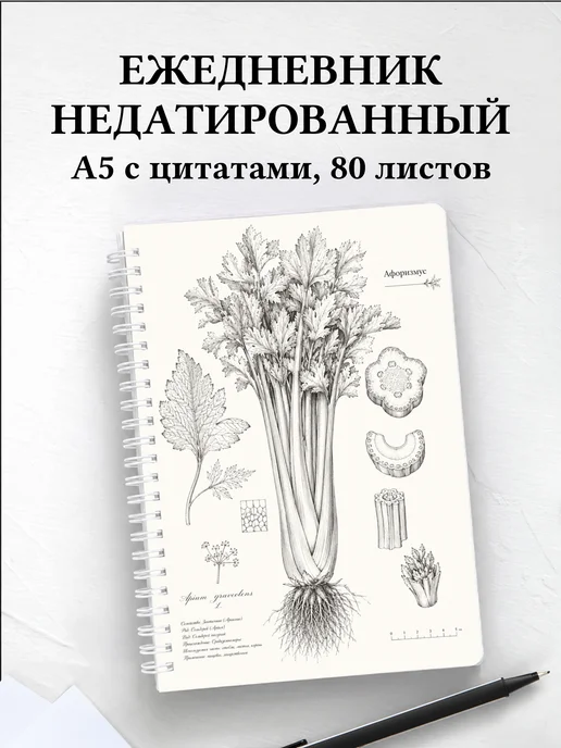 Ежедневник недатированный Сельдерей с мотивирующими цитатами