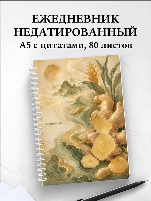 Ежедневник недатированный Имбирь с мотивирующими цитатами