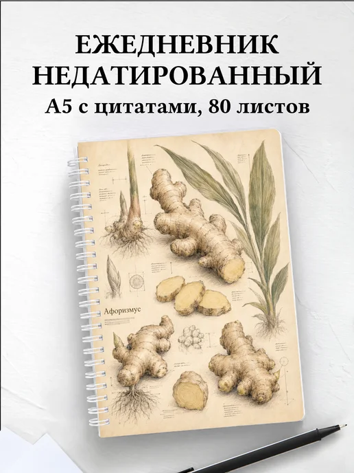 Ежедневник недатированный Имбирь с мотивирующими цитатами