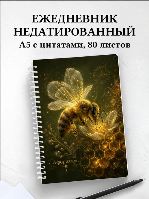 Ежедневник недатированный Пчела с мотивирующими цитатами