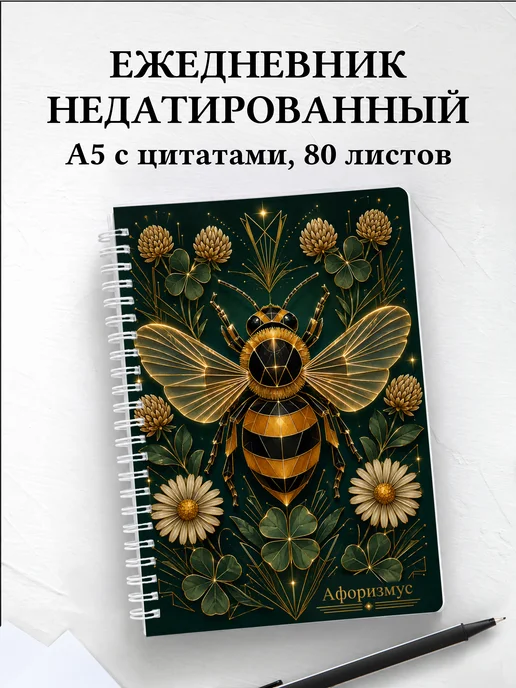 Ежедневник недатированный Шмель с мотивирующими цитатами