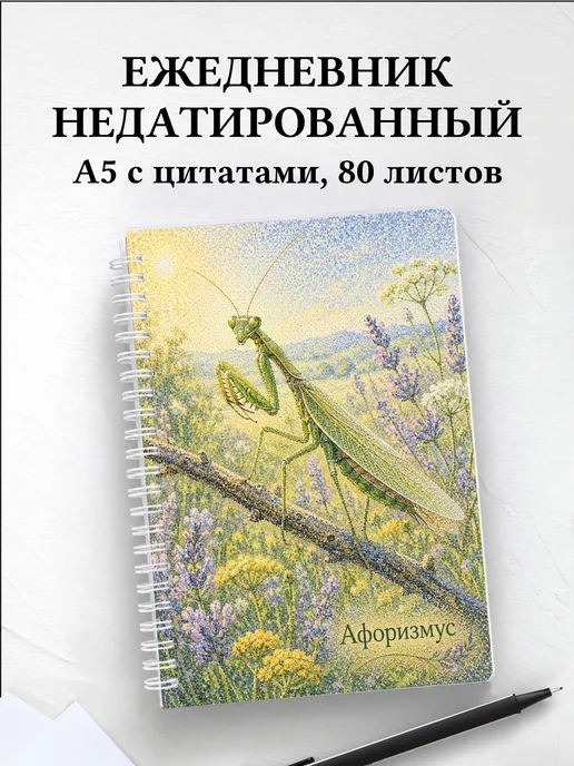 Ежедневник недатированный Богомол с мотивирующими цитатами