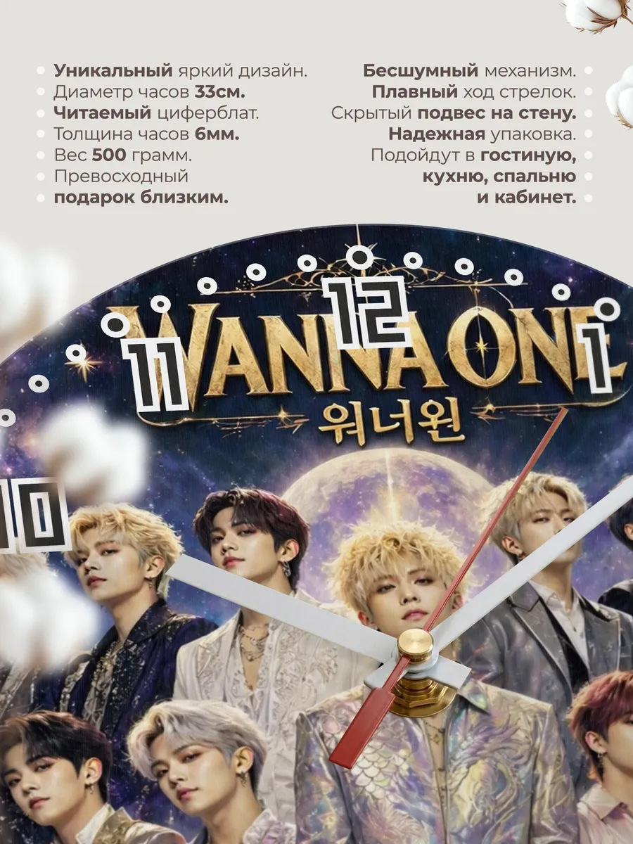 Часы настенные "Wanna One" — фото 3