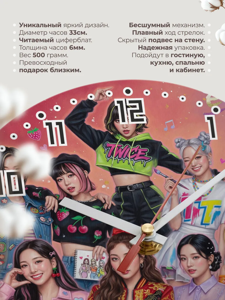 Часы настенные "TWICE" — фото 3