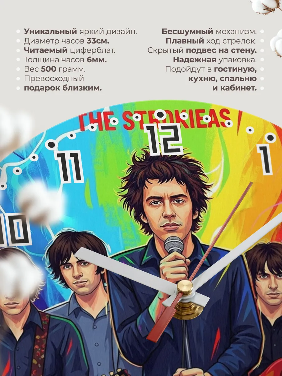 Часы настенные "Группа The Strokes" — фото 3