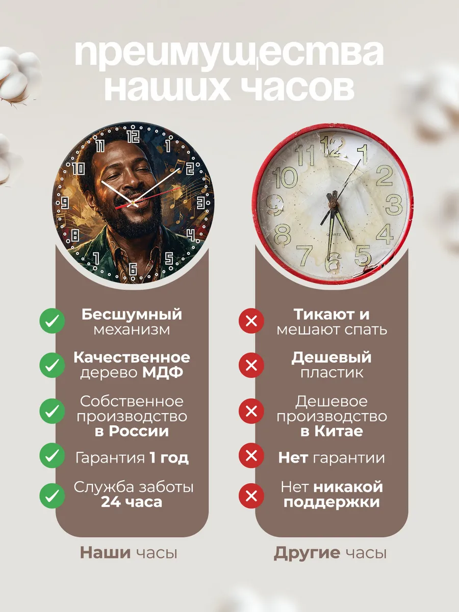 Часы настенные "Марвин Гэй" — фото 2