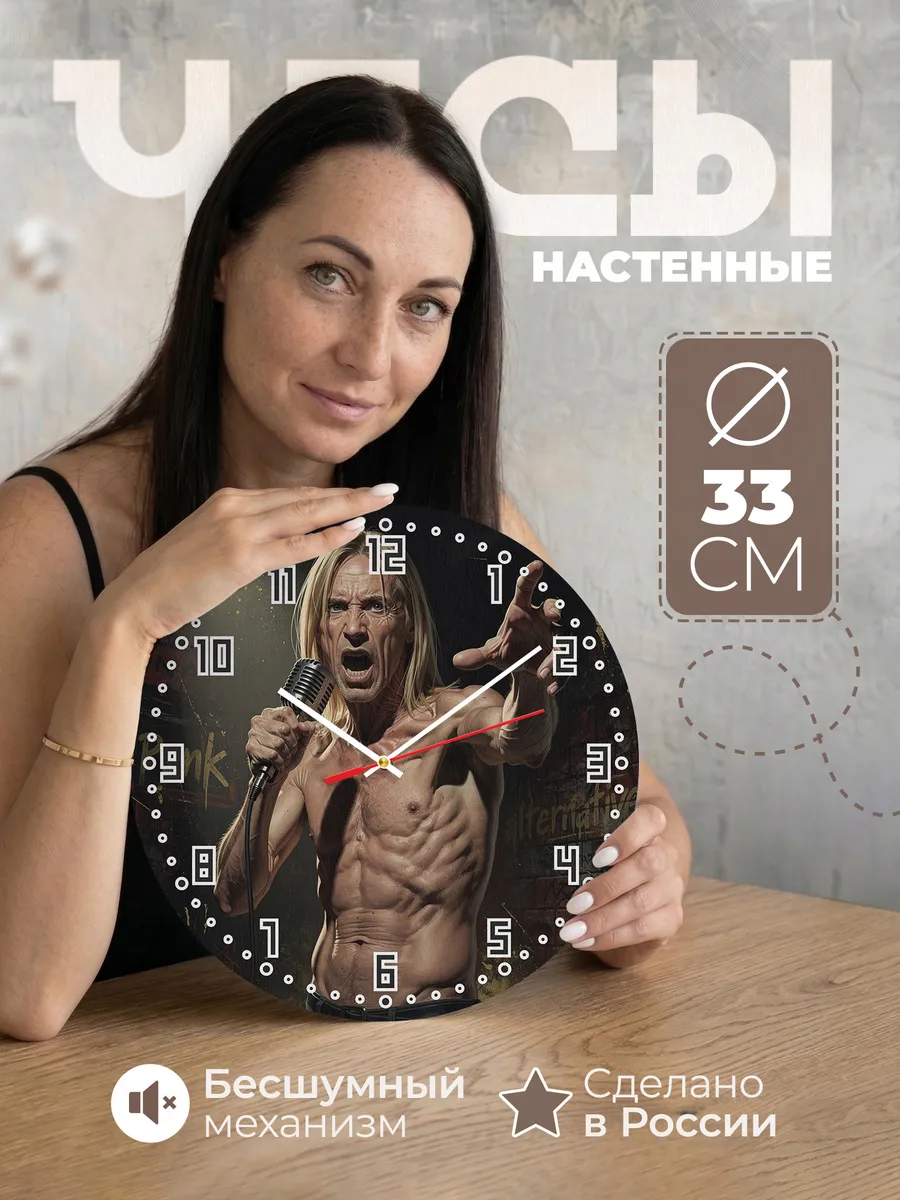 Часы настенные "Iggy Pop и The Stooges"